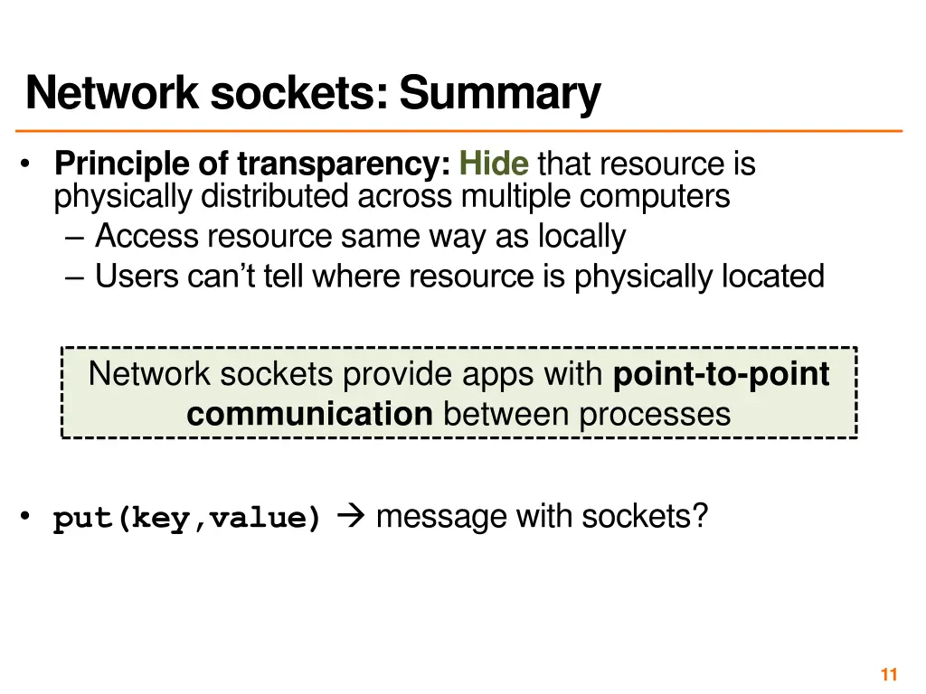 network sockets summary