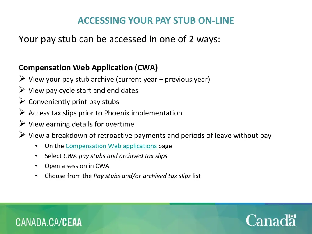 accessing your pay stub on line