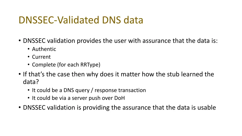 dnssec validated dns data