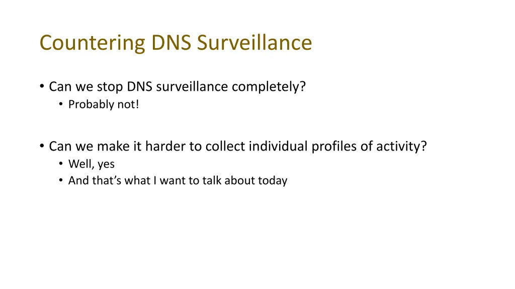 countering dns surveillance