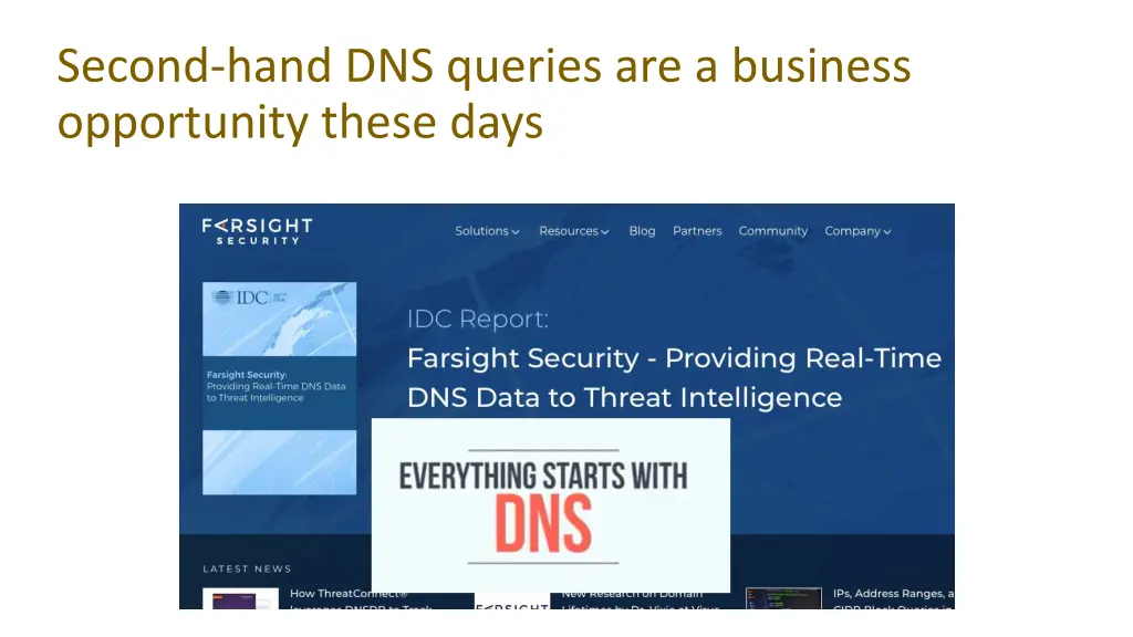 second hand dns queries are a business