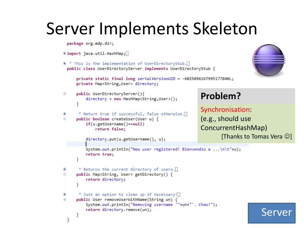 server implements skeleton