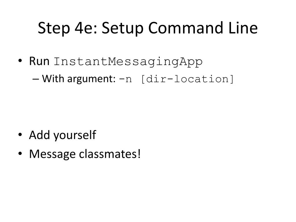 step 4e setup command line