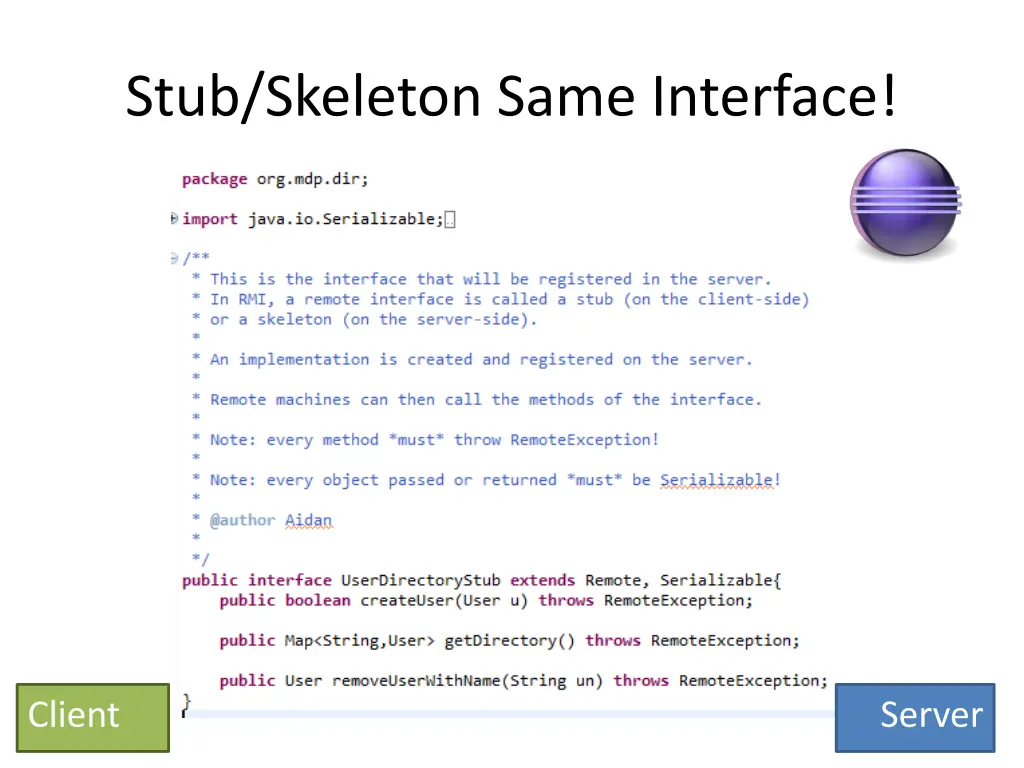 stub skeleton same interface