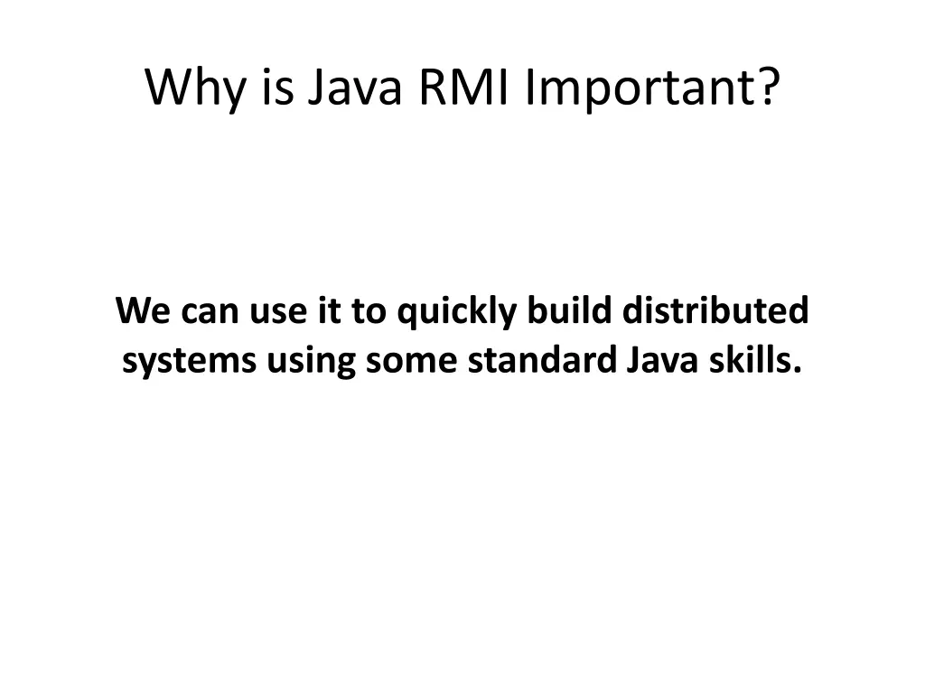 why is java rmi important