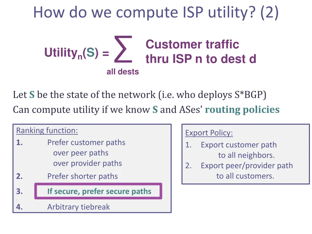 how do we compute isp utility 2