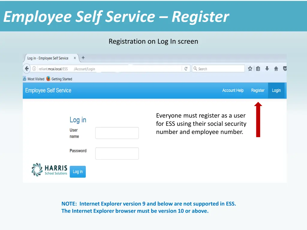 employee self service register