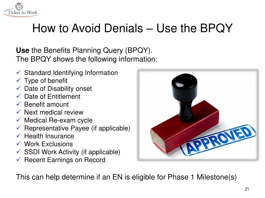 how to avoid denials use the bpqy