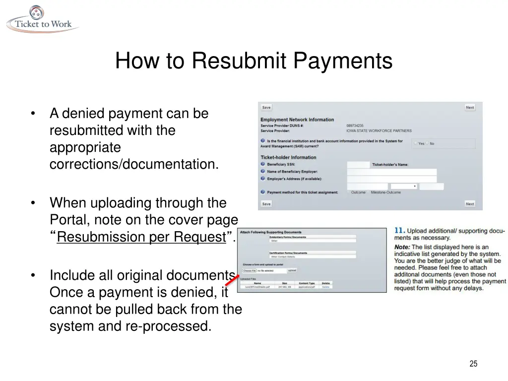 how to resubmit payments