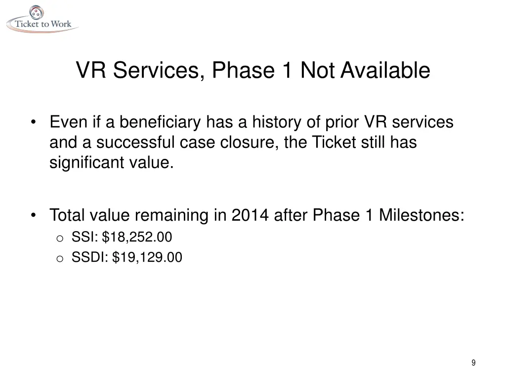 vr services phase 1 not available