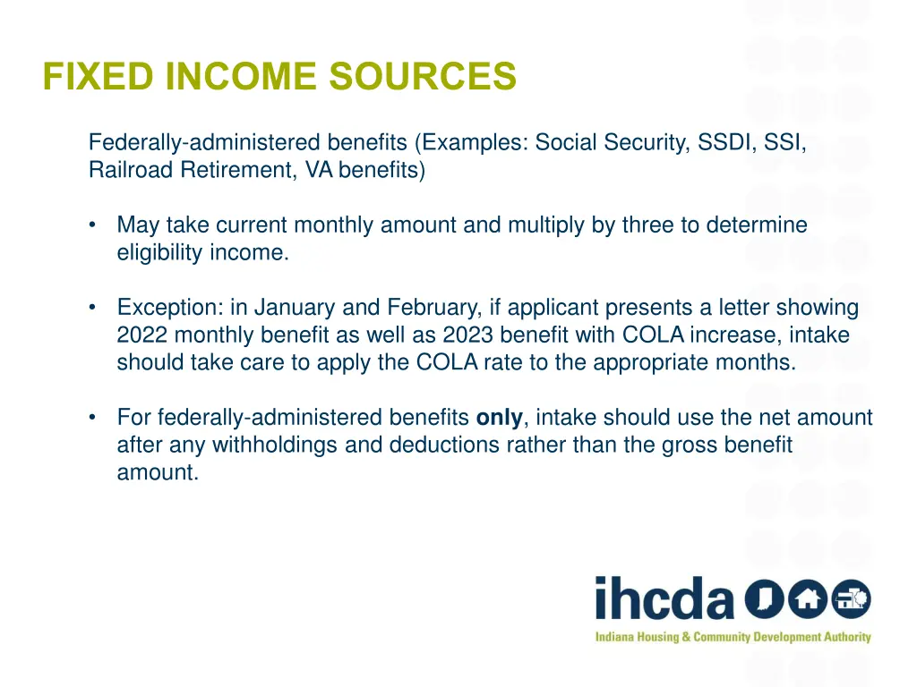 fixed income sources