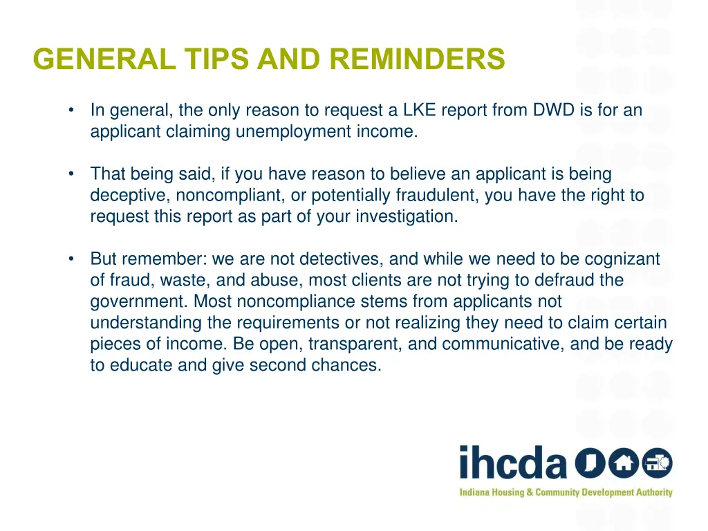 general tips and reminders 2