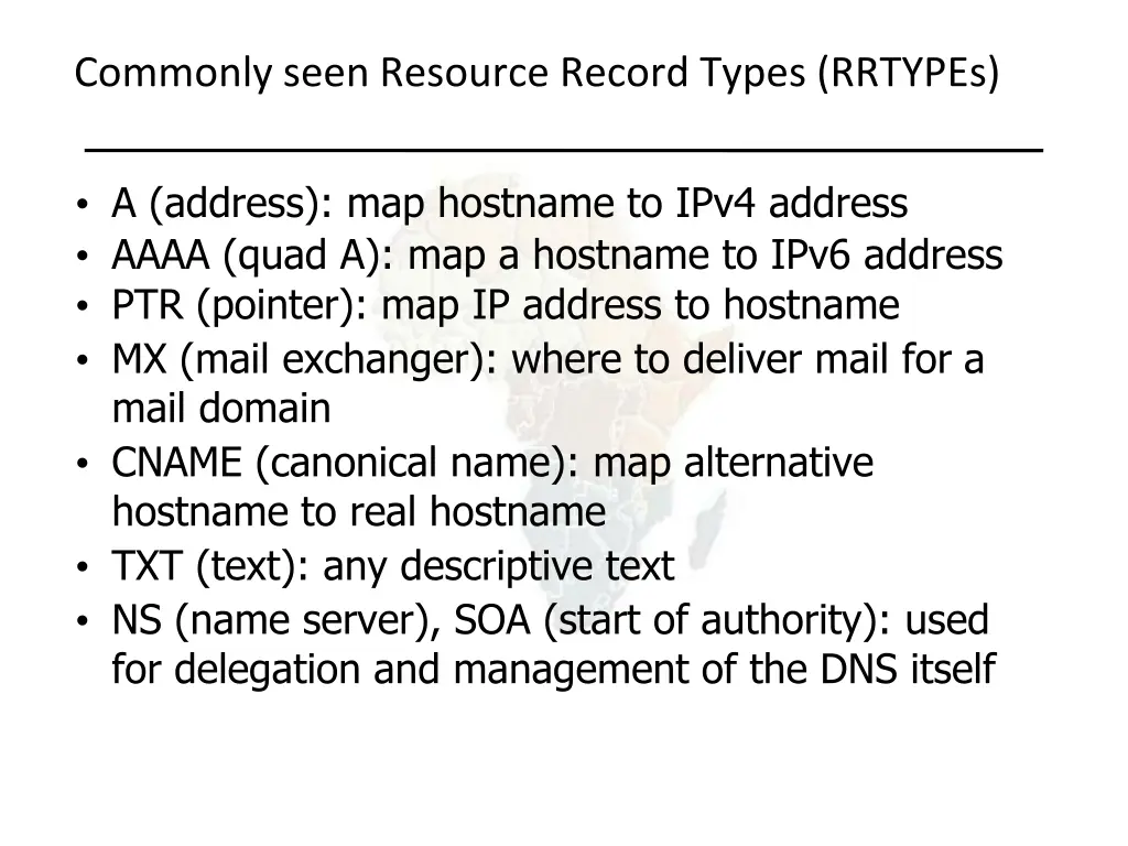 commonly seen resource record types rrtypes