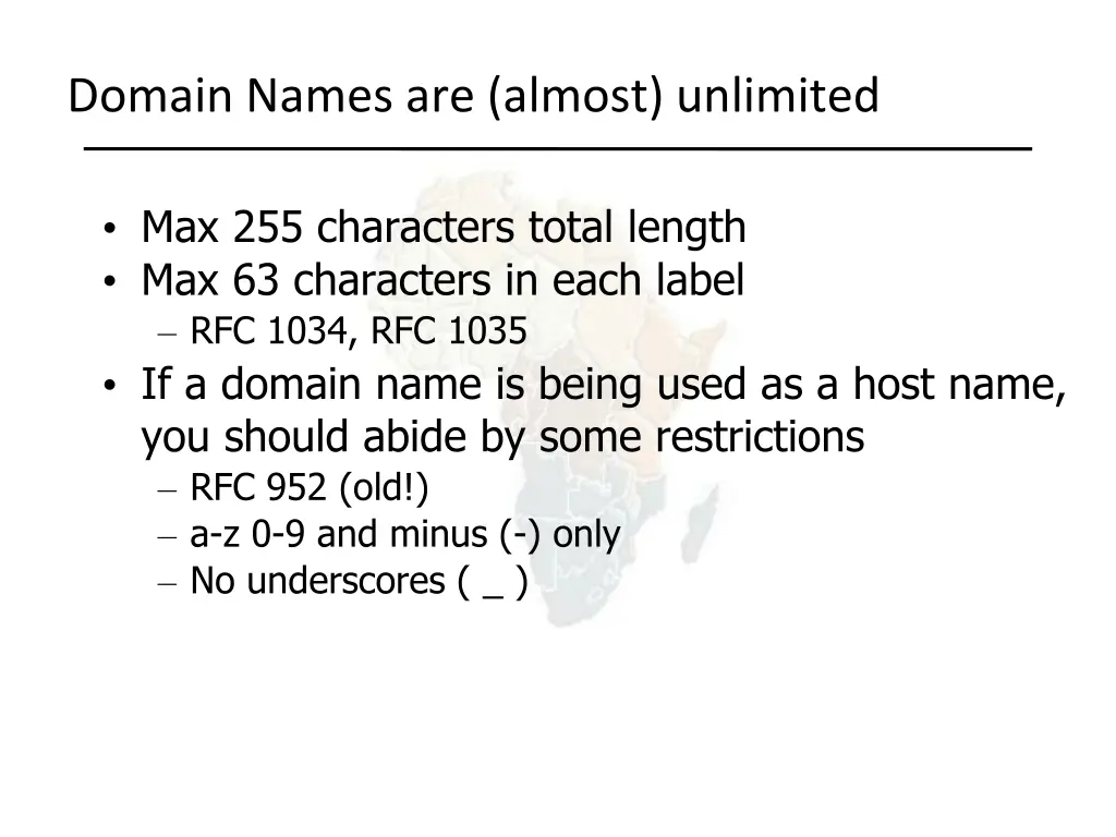 domain names are almost unlimited