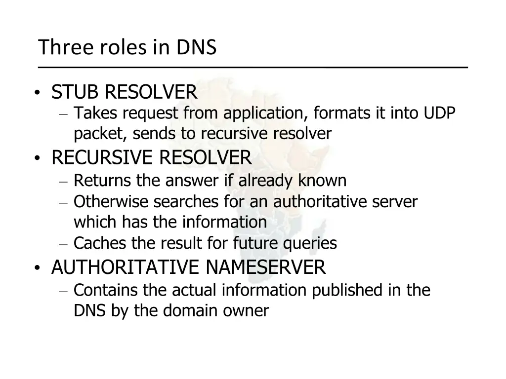 three roles in dns