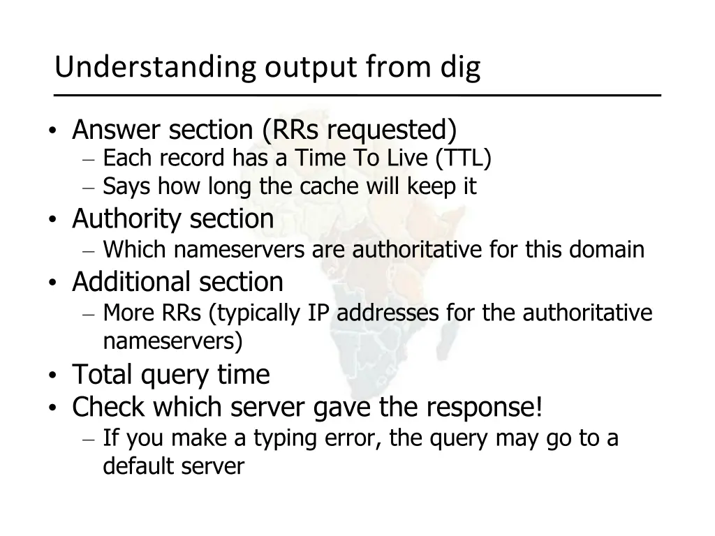 understanding output from dig 1