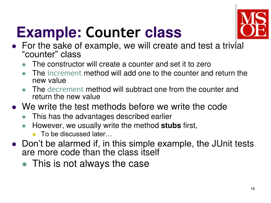 example counter class for the sake of example