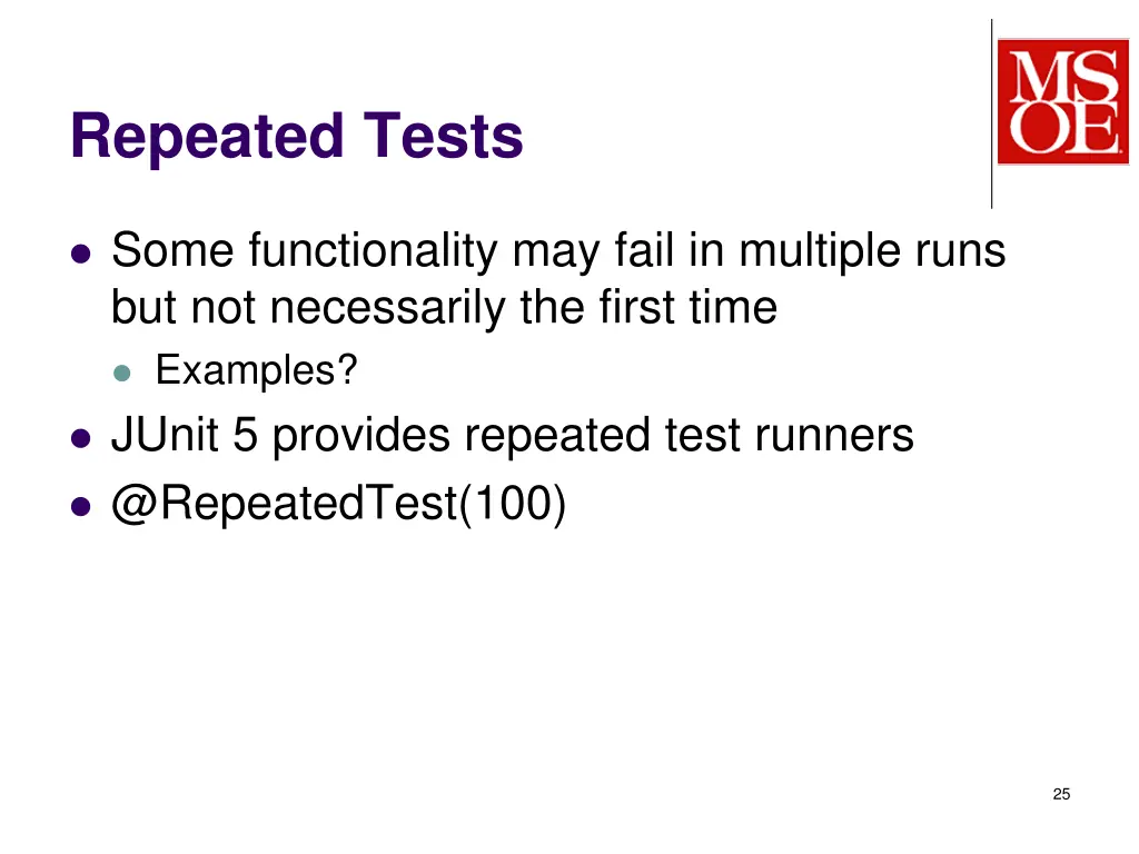 repeated tests