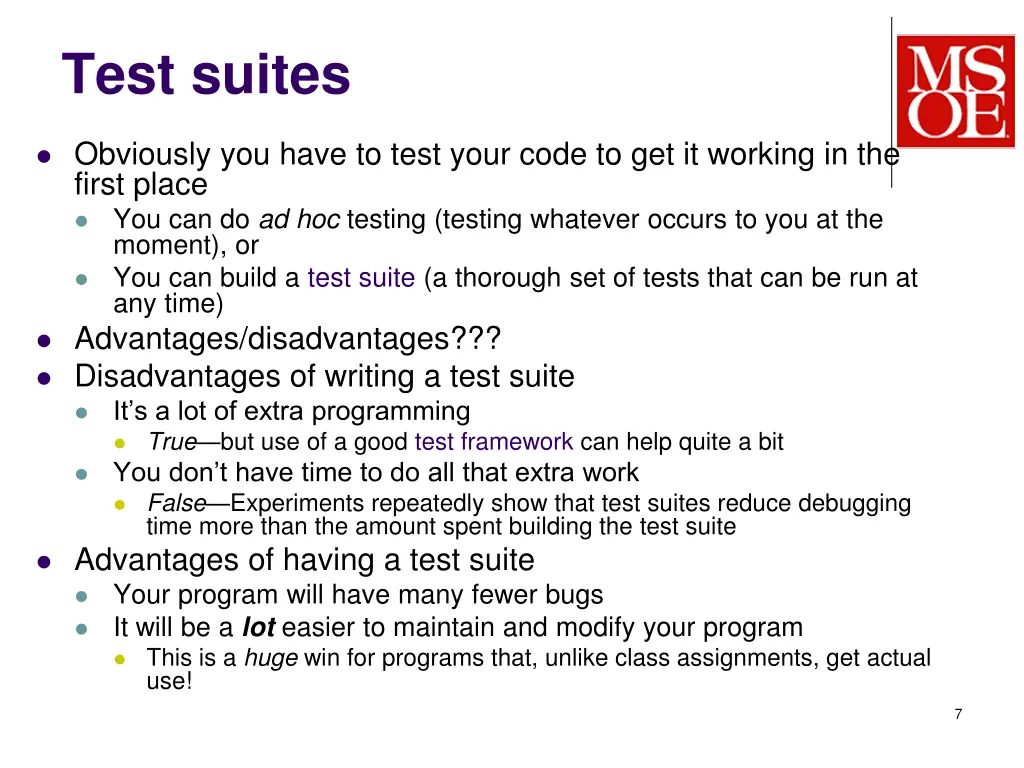 test suites