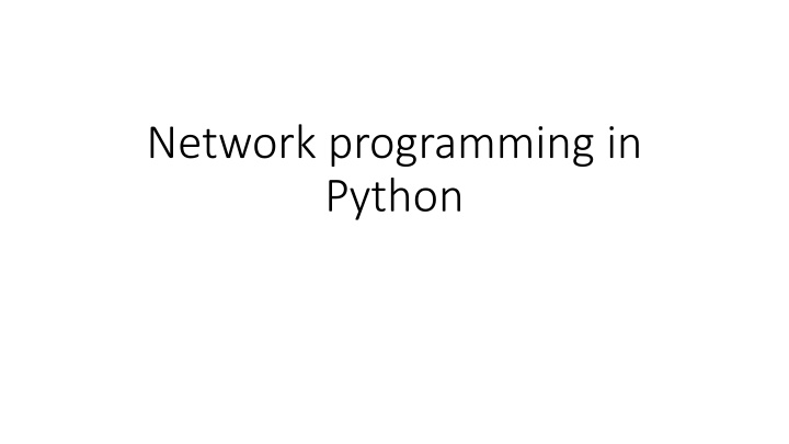 network programming in python