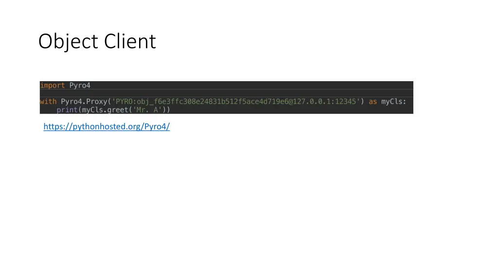 object client