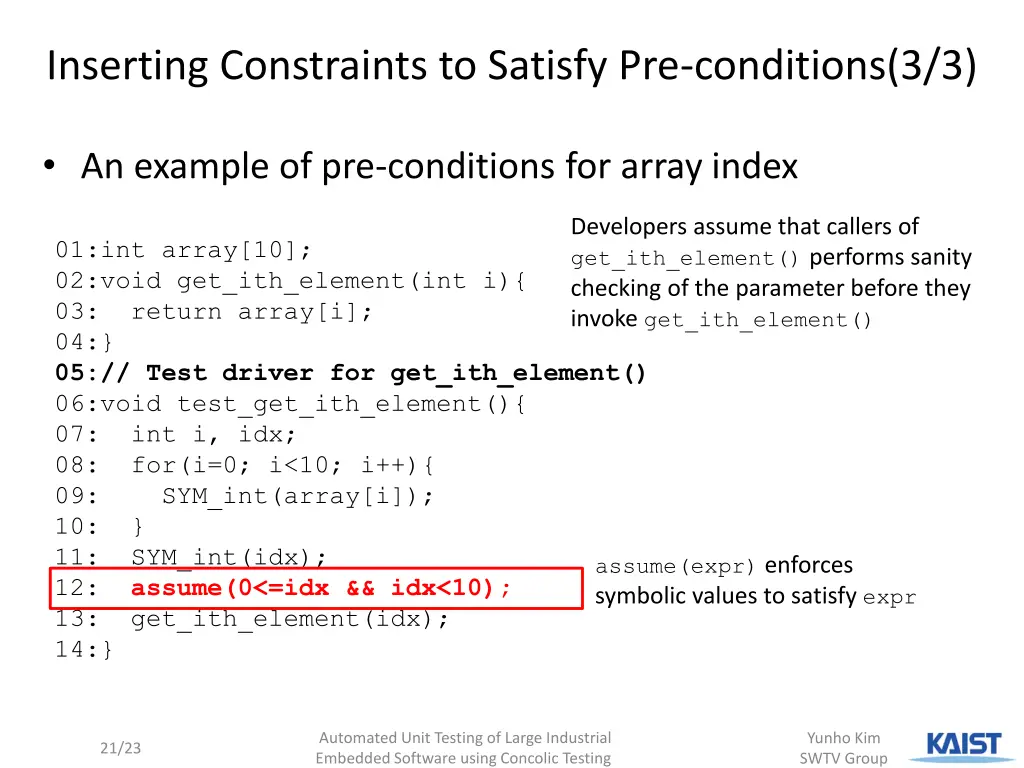 inserting constraints to satisfy pre conditions 2