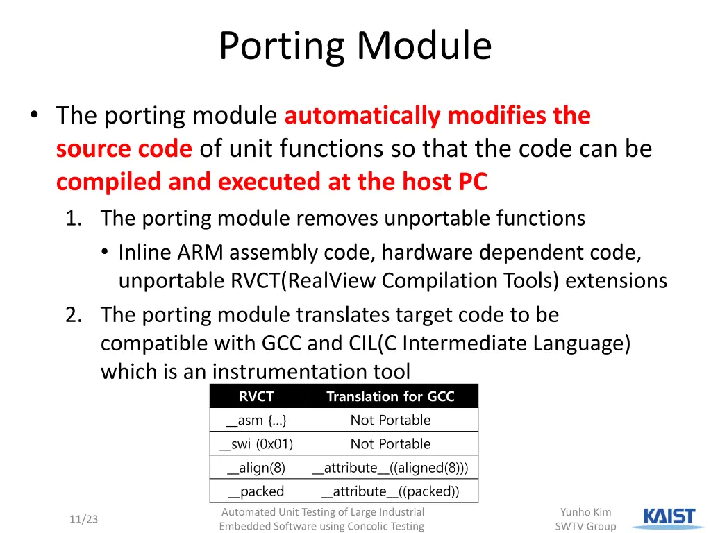 porting module