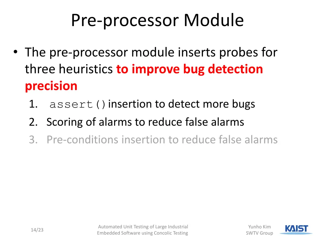 pre processor module