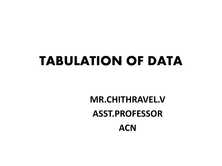 tabulation of data