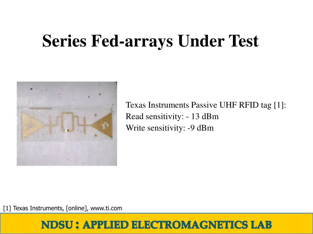 series fed arrays under test