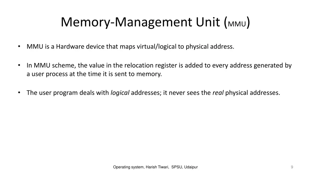 memory management unit mmu