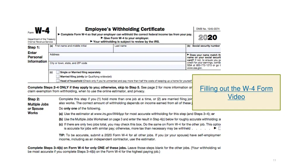 filling out the w 4 form video