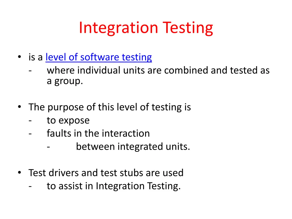 integration testing