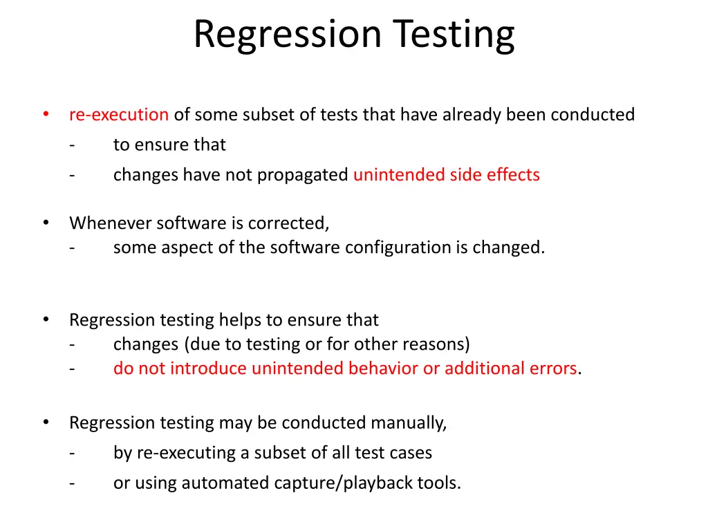 regression testing