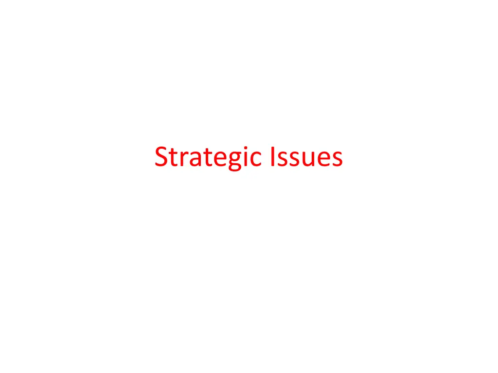 strategic issues