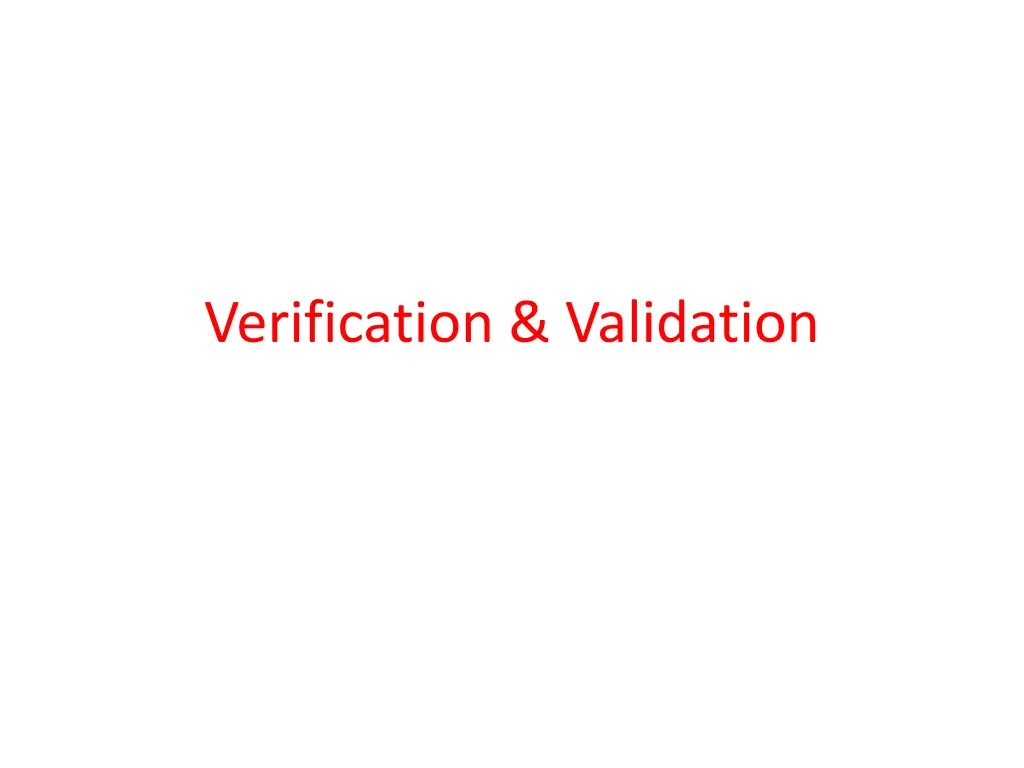 verification validation