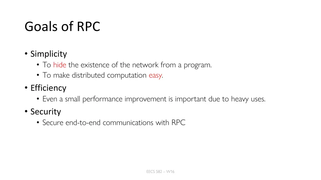 goals of rpc