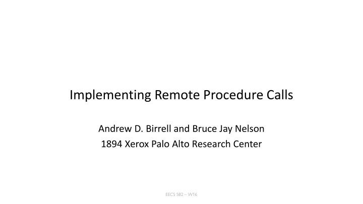 implementing remote procedure calls