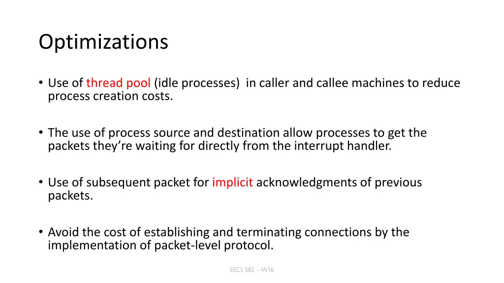 optimizations