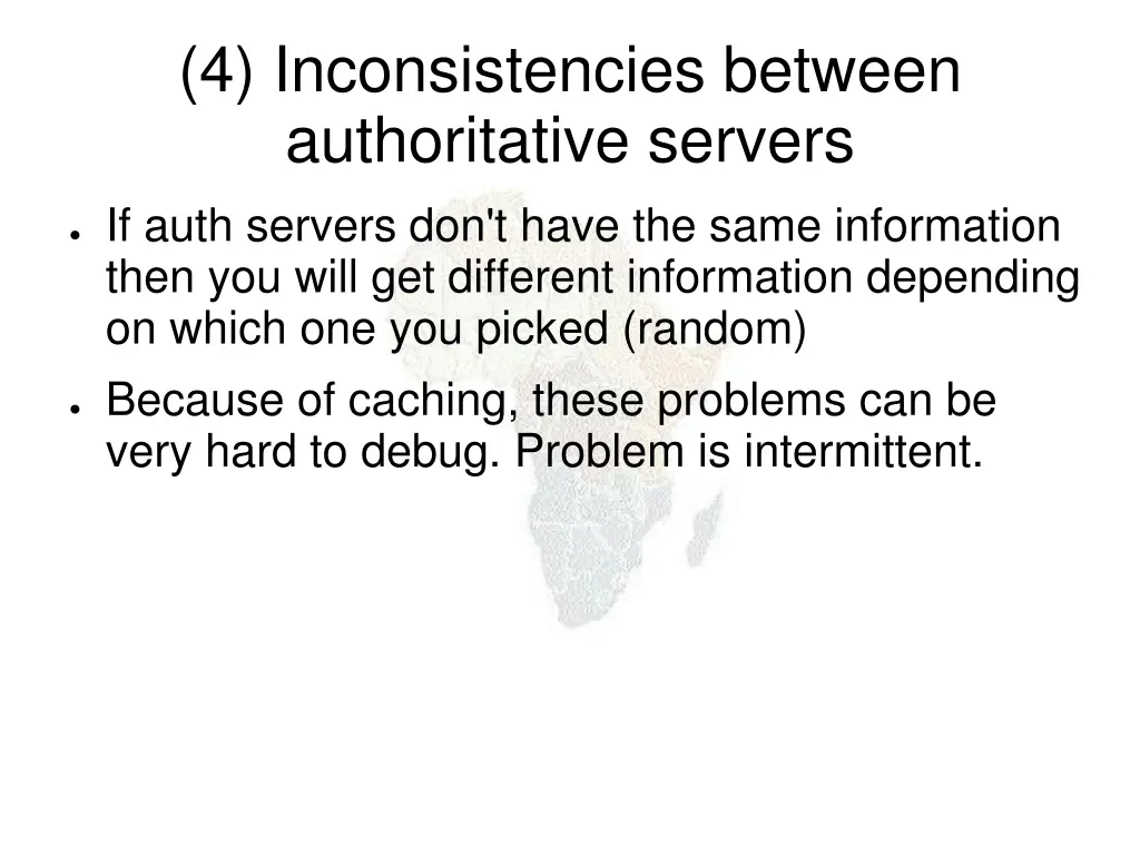 4 inconsistencies between authoritative servers