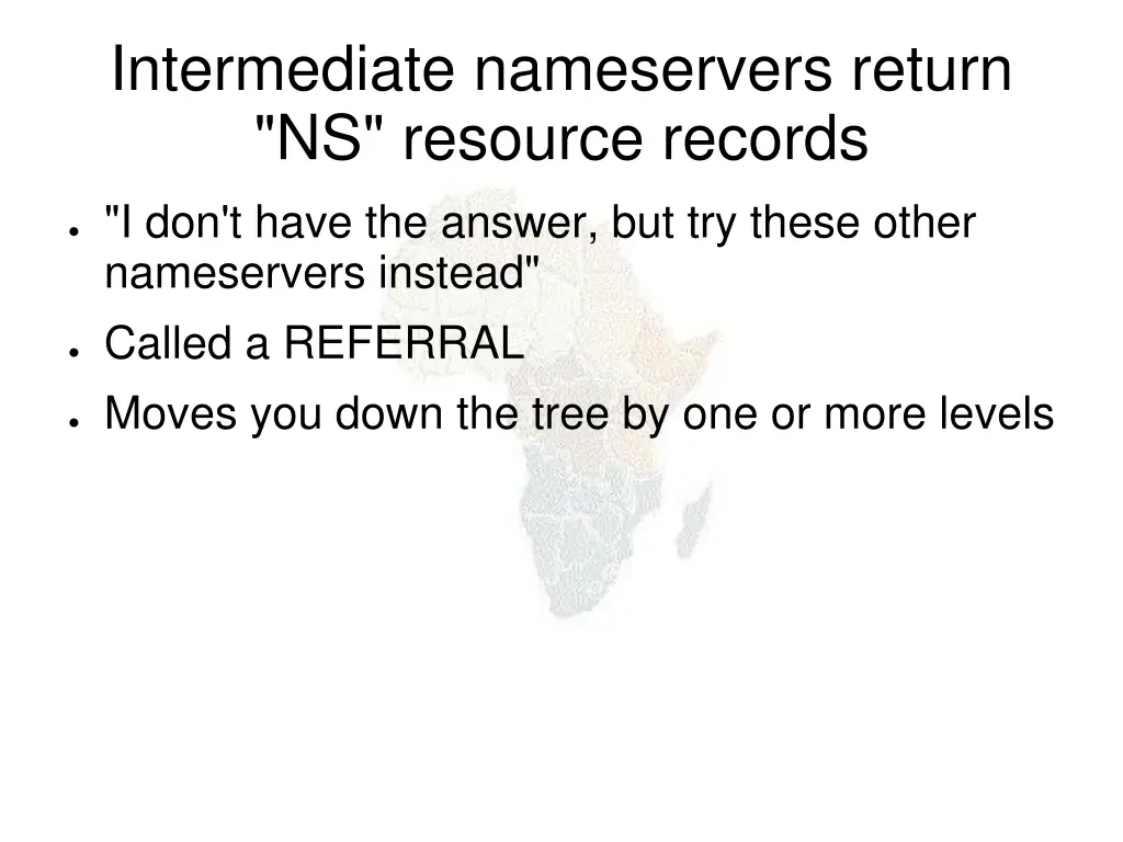 intermediate nameservers return ns resource