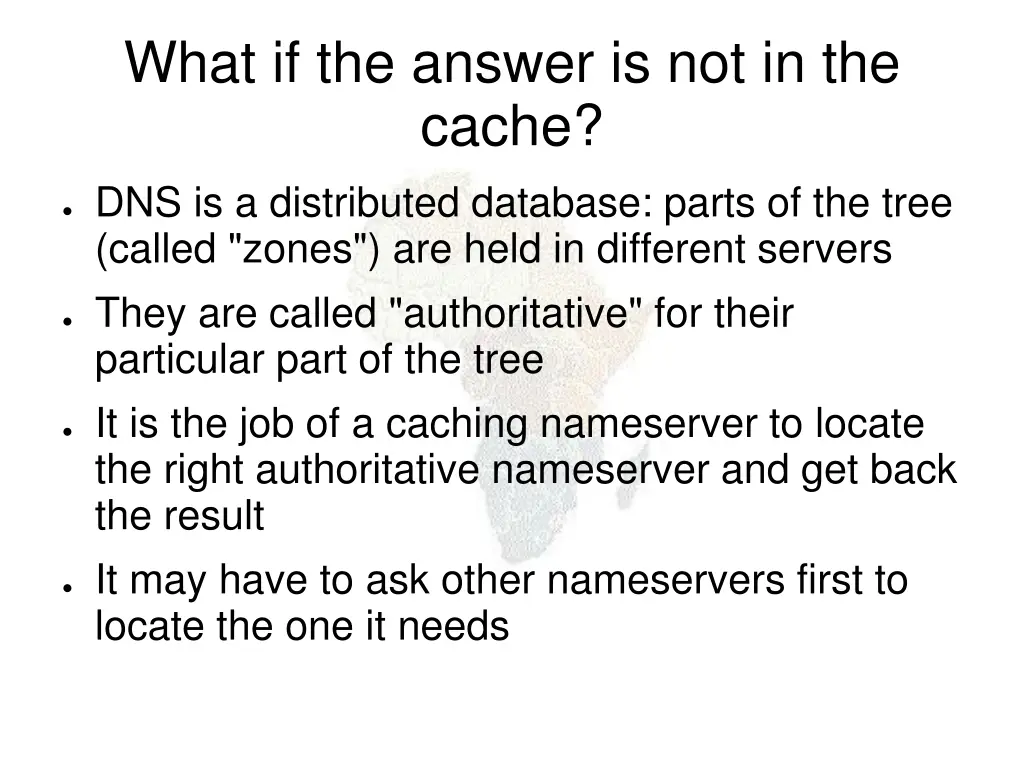 what if the answer is not in the cache