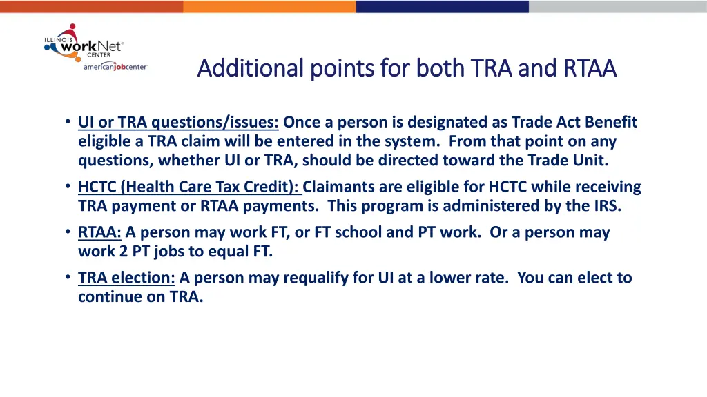 additional points for both tra and rtaa 2