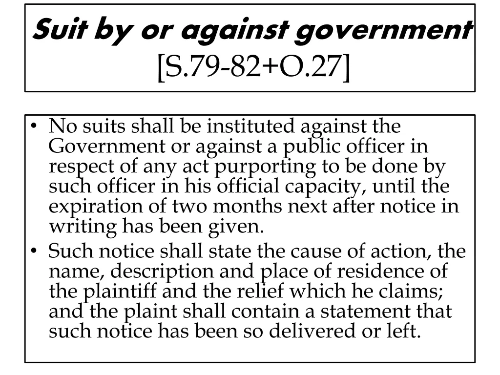 suit by or against government s 79 82 o 27