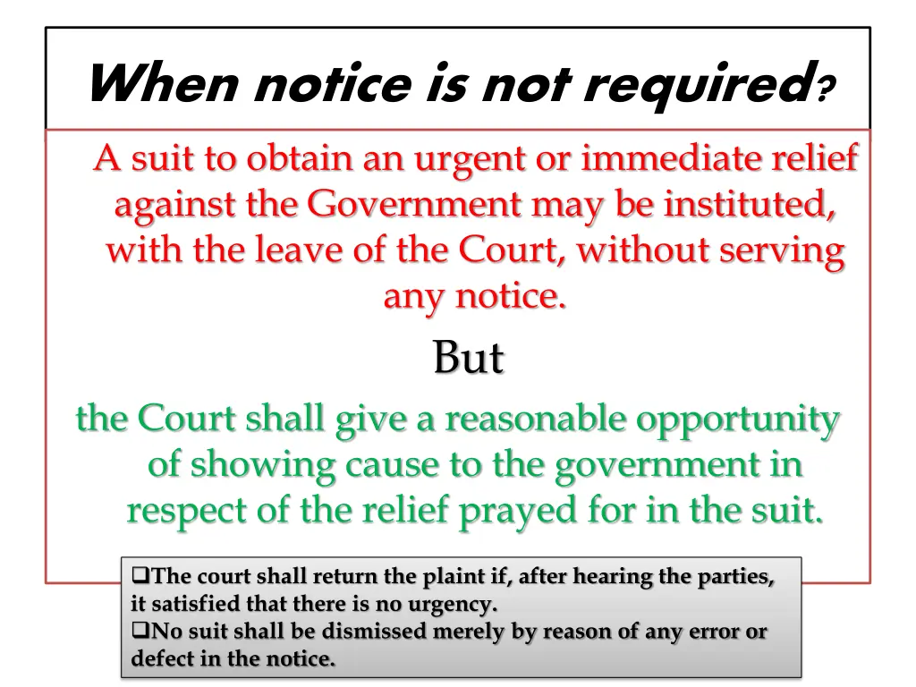 when notice is not required a suit to obtain