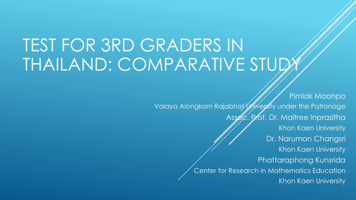 test for 3rd graders in thailand comparative study