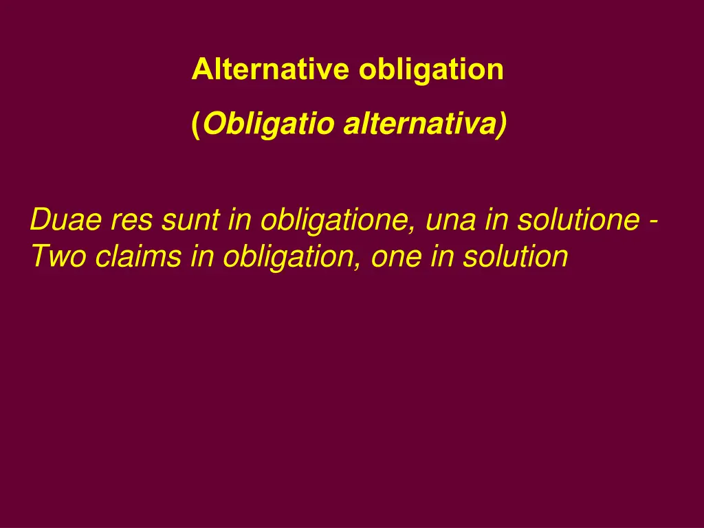 alternative obligation