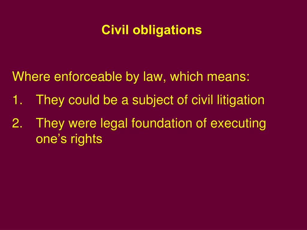 civil obligations