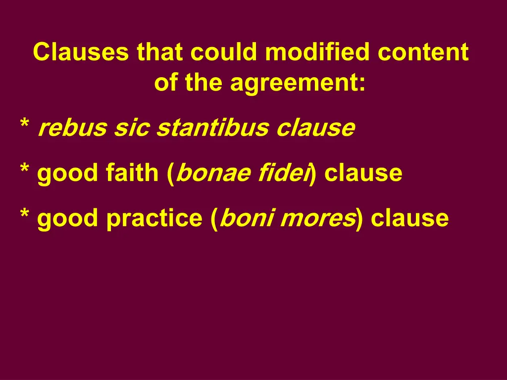 clauses that could modified content