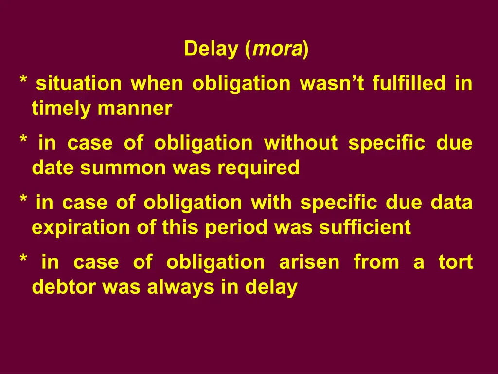 delay mora